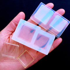 Hollow Cube Mold (2 Cavity) | Hollow Square Cabochon Mould | Resin Shaker Making | Resin Jewelry Mold | Flexible Silicone Mold (25mm & 22mm)