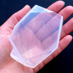 Large Crystal Silicone Mold | Faceted Quartz Mold | Epoxy Resin Art | Soft Clear Mould | Paperweight DIY | Home Decor (67mm x 60mm x 42mm)