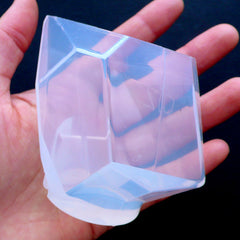 Big Quartz Silicone Mold | Faceted Crystal Mold | Epoxy Resin Paperweight Making | Clear Flexible Mould | Home Decoration (61mm x 54mm x 48mm)