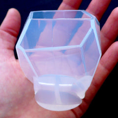 Big Quartz Silicone Mold | Faceted Crystal Mold | Epoxy Resin Paperweight Making | Clear Flexible Mould | Home Decoration (61mm x 54mm x 48mm)