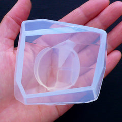 Big Quartz Silicone Mold | Faceted Crystal Mold | Epoxy Resin Paperweight Making | Clear Flexible Mould | Home Decoration (61mm x 54mm x 48mm)