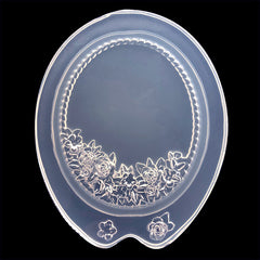 Oval Rose Flower Frame Silicone Mold (3 Cavity) | Floral Frame Mould | Miniature Dollhouse Frame Making (65mm x 80mm)