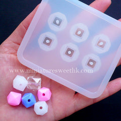 Faceted Square Cube Bead Silicone Mold (6 Cavity) | Chunky Bead Mould | Resin Jewellery Mold | Make Your Own Beads (13mm x 11mm)