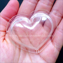 Heart Shaker Charm Mold | Liquid Resin Shaker Making | Waterfall Cabochon Mold | Clear Silicone Mould | Kawaii Craft Supplies (57mm x 47mm)