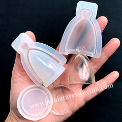 3D Miniature Tray with Cover Silicone Mold | Clear Mould for UV Resin | Dollhouse Food Art | Kawaii Craft Supplies (36mm x 43mm)