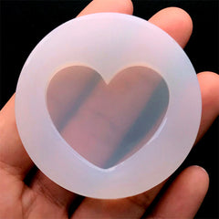 Heart Mold | Clear Silicone Mold for UV Resin | Playing Card Suit Mold | Valentine's Day Craft | Kawaii Decoden Supplies (36mm x 31mm)