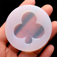 Playing Card Suit Mold | Club Suit Silicone Mould | Alice in Wonderland Decoden | Clear Mold for UV Resin (35mm x 37mm)