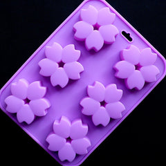 Large Sakura Silicone Mold (6 Cavity) | Cherry Blossom Mold | Flower Mold | Floral Cabochon Mold | Epoxy Resin Crafts | Food Safe Mould | Baking Supplies (65mm x 62mm)