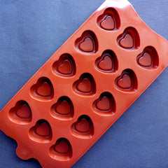 Heart Chocolate Silicone Mold (15 Cavity) | Wedding Party Supplies | Valentine's Day Mold | Heart Cabochon Mold | Epoxy Resin Mould | Flexible Food Safe Mold (28mm x 28mm)