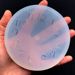 Small Clock Silicone Mold with Clock Parts (Arabic Numerals) | Make Your Own Clock | Resin Art Supplies | Home Decoration (9.8cm)