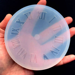 Clock Silicone Mold with Clock Parts (Roman Numerals) | Resin Clock Making | Resin Craft Supplies | Home Decor (9.8cm)