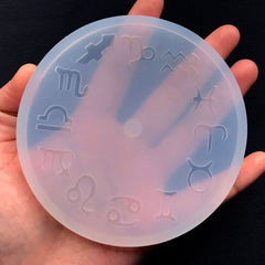 Resin Clock Silicone Mold with Clock Parts (Zodiac Signs) | Personalized Clock DIY | Resin Mold Supplies (9.8cm)