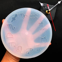 Zodiac Clock Silicone Mold with Clock Parts | Personalised Clock Making | Resin Craft Supplies (14.7cm)