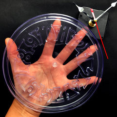 Resin Clock Mold with Clock Parts | Arabic Numerals Clock Silicone Mould | Clear Soft Mold | Resin Craft Supplies (15.1cm)