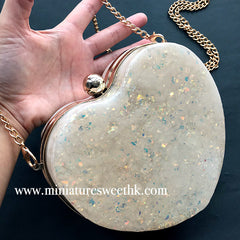 Heart Shaker Clutch Handbag Silicone Mold with Findings | Kawaii Clear Bag Making | Resin Art Supplies (16.5cm x 15cm)