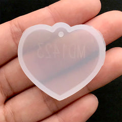Heart Tag Silicone Mold | UV Resin Clear Mold | Resin Charm Mould | Kawaii Resin Craft Supplies (35mm x 32mm)