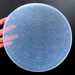 Pentagram Wheel of the Year Silicone Mold for Resin Craft | Pagan Witch Calendar Board | Celtic Sabbat Board DIY | Wicca Altar Decoration (24cm)