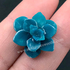 3D Succulent Plant Silicone Mold | Miniature Flower Mold | Dollhouse Craft Supplies | Clear Soft Mold for UV Resin (18mm x 13mm)