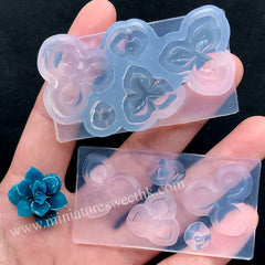 3D Succulent Plant Silicone Mold | Miniature Flower Mold | Dollhouse Craft Supplies | Clear Soft Mold for UV Resin (18mm x 13mm)