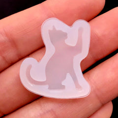 Small Cat Silicone Mold | Kawaii UV Resin Soft Mold | Pet Mold | Kitty Mold | Kitten Mold | Animal Mould (20mm x 23mm)