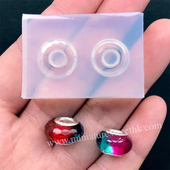 Large Hole Rondelle Bead Silicone Mold (2 Cavity) | 6mm Faceted Bead Faceted Bead Making | European Bracelet DIY | Resin Jewelry Supplies