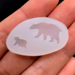 Bear Silicone Mold | Mother and Son Mold | Polar Animal Mold | Kawaii UV Resin Soft Mould | Mini Embellishment Mold (8mm & 20mm)