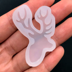 Reindeer Head Silicone Mold | Deer Mold | Animal Soft Mold | Kawaii UV Resin Mold | Christmas Craft Supplies (30mm x 43mm)