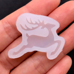Christmas Reindeer Silicone Mold | Deer Soft Mold | Small UV Resin Mould | Kawaii Resin Craft Supplies (33mm x 26mm)