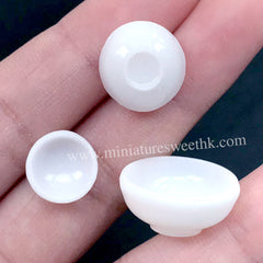 Miniature Bowl Silicone Mold (3 Cavity) | 3D Dollhouse Tableware Mold | Doll Food DIY | UV Resin Art Supplies (12mm, 14mm and 20mm)