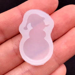 Snowman Soft Mold | Christmas Silicone Mould | Kawaii UV Resin Mold | Resin Art Supplies | Small Cabochon Mold (15mm x 27mm)