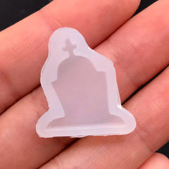 Tombstone Silicone Mold | Gravestone Mould | Halloween Embellishment Mold | UV Resin Mold | Kawaii Gothic Cabochon Mold (18mm x 20mm)