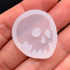 Spooky Skull Silicone Mold | Halloween Cabochon Making | UV Resin Mold | Kawaii Goth Craft Supplies (22mm x 25mm)