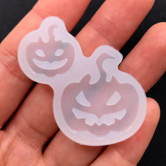 Halloween Pumpkin Silicone Mold (2 Cavity) | Kawaii Cabochon Mold | UV Resin Craft Supplies | Spooky Embellishment DIY (16mm & 26mm)