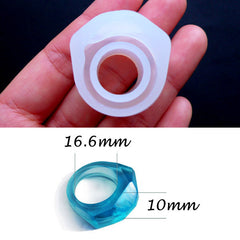 Faceted Ring Mold | Resin Jewelry Mould | Epoxy Resin Silicone Mold | Flexible Mould Supplies | Resin Art | Make Your Own Rings | Kawaii Jewellery Making (Size 16.6mm)