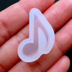Musical Note Silicone Mold | Eighth Note Flexible Mold | Music Symbol Mold | Quaver Mould | Resin Cabochon Making | Kawaii Jewelry Crafts | Decoden Supplies | Clear Epoxy Resin Mould | UV Resin Art (15mm x 24mm)
