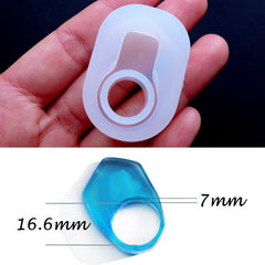 Chunky Ring Flexible Mold | Epoxy Resin Jewelry DIY | Clear Resin Silicone Mold | Kawaii Resin Craft Supplies | One of A Kind Resin Ring Making (Size 16.6mm)