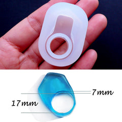 Resin Ring Making | Clear Flexible Silicone Mold | Chunky Ring Mould | Epoxy Resin Jewellery DIY | Kawaii Resin Art | Make Your Own Resin Jewelry (Size 17mm)