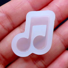 Flexible Music Mold | Beamed Note Mould | Musical Symbol Silicone Mould | Music Note Resin Cabochon DIY | UV Resin Mould | Kawaii Resin Jewelry Making | Decoden Supplies (20mm x 19mm)