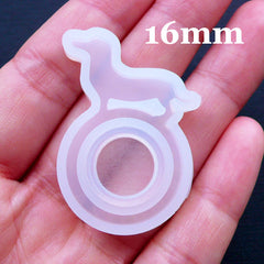 Animal Resin Ring Mold | Flexible Dachshund Puppy Dog Ring Mould | Kawaii Ring Silicone Mold | Resin Jewellery Mould | UV Resin Craft Supplies | Create Your Own Ring (Size 16mm)