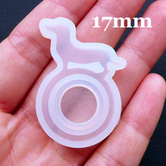 Kawaii Dog Ring Mold | Flexible Animal Ring Mould | Silicone Resin Mold | Dachshund Puppy Mold | Resin Jewelry Mould | UV Resin Art Supplies | Make Your Own Ring (Size 17mm)