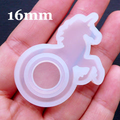 Unicorn Ring Mold | Kawaii Resin Ring Mould | Animal Jewellery Making | Flexible UV Resin Mould | Epoxy Resin Silicone Mold | Fairy Kei Accessories DIY (Size 16mm)