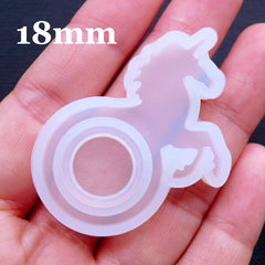 Fairy Kei Jewelry Making | Unicorn Resin Ring Mold | Kawaii Animal Ring Mould | Epoxy Resin Supplies | UV Resin Crafts | Silicone Flexible Mold | Fairytale Jewellery DIY | Create Your Own Rings (Size 18mm)