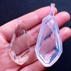 Faceted Gem Mold | Flexible Jewel Mold | Silicone Gemstone Mold | Epoxy Resin Mold | UV Resin Jewelry DIY | Resin Crystal Pendant Making | High Quality Clear Mould (21mm x 43mm)