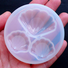 Seashell Mold (3 Cavity) | Flexible Sea Shell Mould | Silicone UV Resin Mould | Epoxy Resin Art | Polymer Clay Mold | Mermaid Embellishments | Kawaii Jewelry Supplies