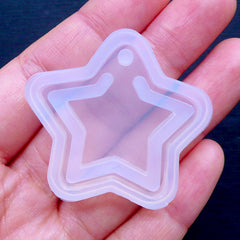 Magical Star Charm Mould | Kawaii Cabochon Mold | Flexible Resin Mold | Clear Silicone Mold | Mahou Kei Jewelry Mold | Decoden Supplies (37mm x 34mm)