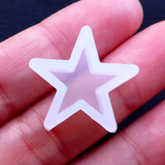 Star Mold | Resin Cabochon Mould | Kawaii Decoden Supplies | Silicone UV Resin Mold | Epoxy Resin Craft | Cute Mold | Clear Flexible Mold (16mm x 15mm)