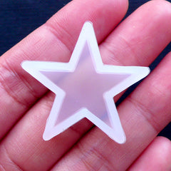 Kawaii Star Silicone Mold | Decoden Cabochon Mold | UV Resin Supplies | Epoxy Resin Flexible Mould | Cute Mold | Clear Mold | Polymer Clay Mold (25mm x 24mm)