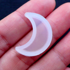 Crescent Moon Mold | Mahou Kei Jewelry Mold | Magical Girl Decoden Mold | Fairy Kei Cabochon Mould | Kawaii Resin Crafts (11mm x 18mm)