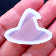 Witch Hat Flexible Mold | Halloween Decoden Supplies | Kawaii Gothic Cabochon Making | Spooky Jewelry Mould | Clear Resin Silicone Mold (28mm x 21mm)