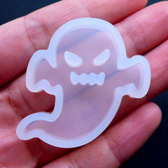 Halloween Ghost Mold | Spooky Cabochon Mould | Creepy Cute Decoden | UV Resin Mold | Flexible Silicone Mold | Resin Craft Supplies (33mm x 36mm)